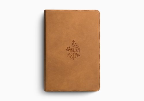 ESV Giant Print Personal Size Bible, Red Letter (TruTone, Nubuck Caramel, Wildflower Design)