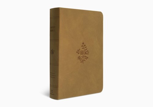 ESV Large Print Personal Size Bible, Red Letter (TruTone, Nubuck Caramel, Wildflower Design)