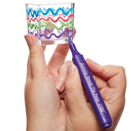 Acrylic Porcelain & Deco Brush Tip Pens (Pack of 8)