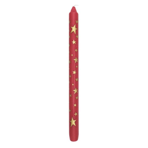 Star Red Advent Dinner Candle