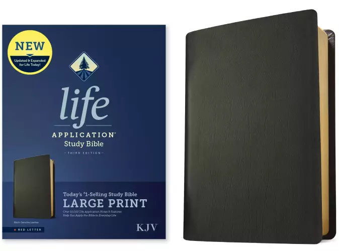 KJV Life Application Study Bible, Third Edition, Large Print (Genuine Leather, Black, Red Letter)