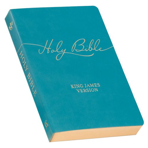 Marbled Teal Faux Leather King James Version Gift Bible