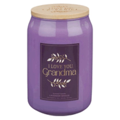 Glass Candle w/ Bamboo Lid I Love You, Grandma