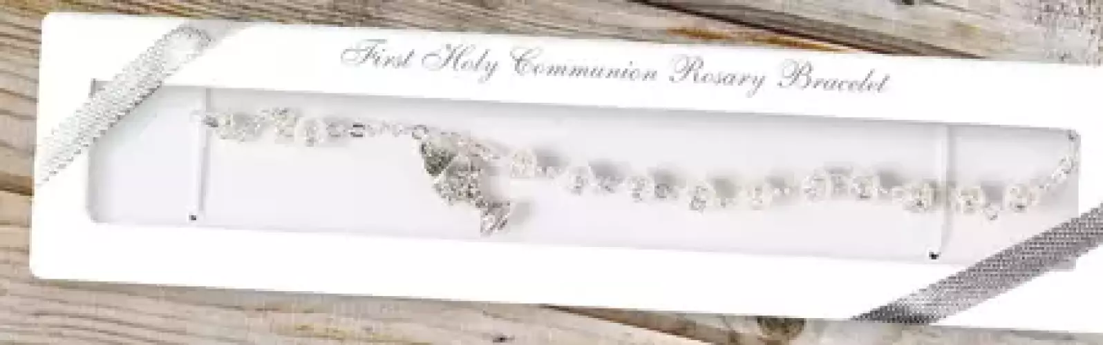 Metal Filigree Communion Rosary Bracelet