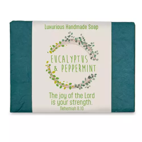 Eucalyptus & Peppermint handmade soap with Bible verse