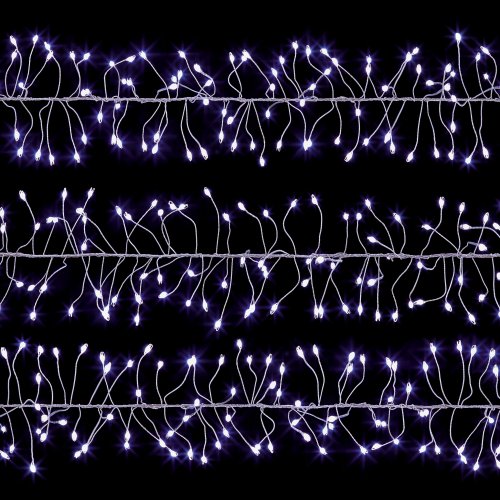288 Large LED Multi-Action Ultrabright Garland with Timer in White (PinWire Cable)