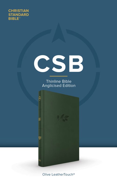 CSB Thinline Bible, Anglicised Edition, Olive Leathertouch