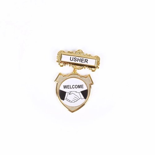 Badge Shield Usher Shaking Hands Magnet