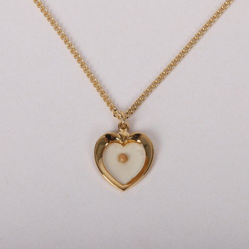 18" Gold Over Sterling Silver Mustard Seed Heart Necklace