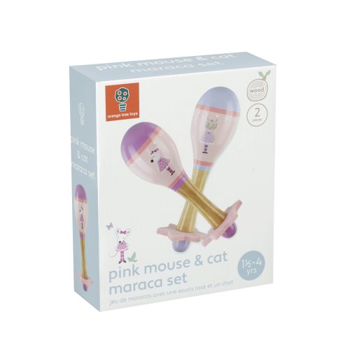 Pink Mouse & Cat Maraca Set (FSC®)