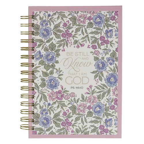 Journal Spiral Purple Floral Be Still and Know Ps. 46:10