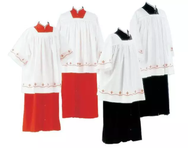 Acolyte Cotta - With Red Embroidery 27"/68cm