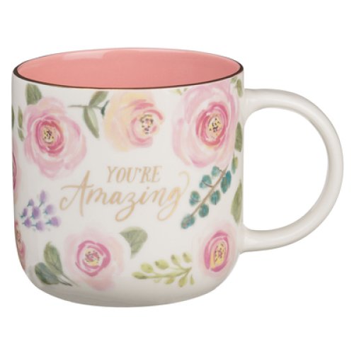 Mug Pink Floral You're Amazing
