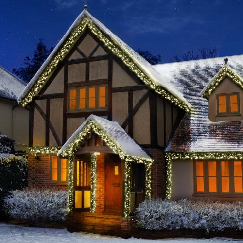 960 Multi-Action LED Cluster Bright Lights with Timer in Warm White (Green Cable)