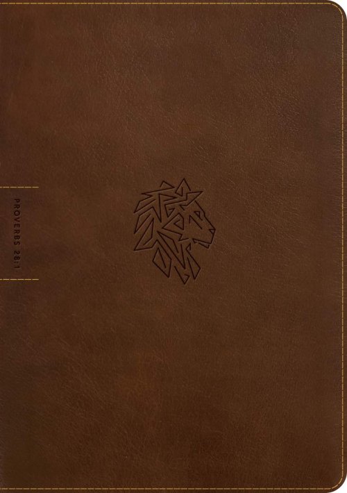 NLT Courage For Life Study Bible for Men, Filament Enabled (LeatherLike, Rustic Brown Lion, Indexed)