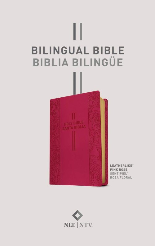 Bilingual Bible / Biblia bilingüe NLT/NTV (LeatherLike, Pink Rose)