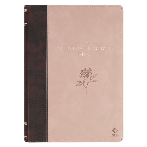 NLT, The Spiritual Growth Bible Faux Leather, Two-tone Pink and Brown