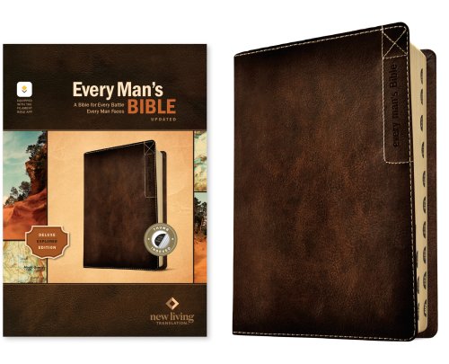 NLT Every Man’s Bible, Filament Enabled, Deluxe Explorer Edition (LeatherLike, Brown, Indexed, Red Letter)