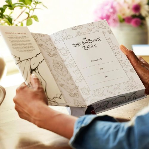 The Sketchbook Bible: The Complete Bible with Hundreds of Illustrations (NKJV, Hardcover, Red Letter, Comfort Print)