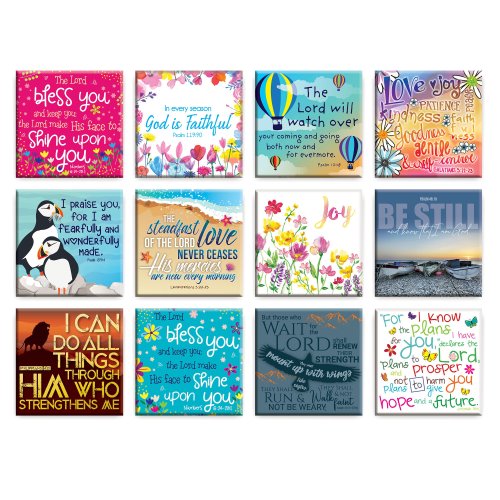 Variety pack of 12 Inspirational Fridge Magnets