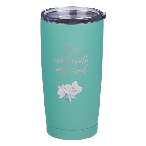Mug SS Travel Teal It Is Well With My Soul