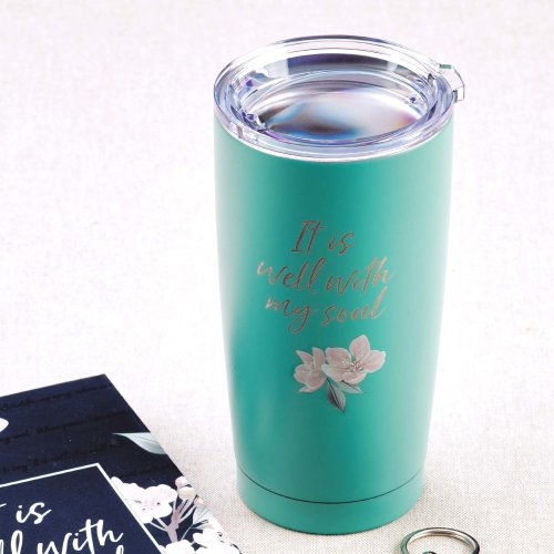 Mug SS Travel Teal It Is Well With My Soul