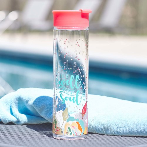 It is Well With My Soul Glass Water Bottle in Salmon Pink