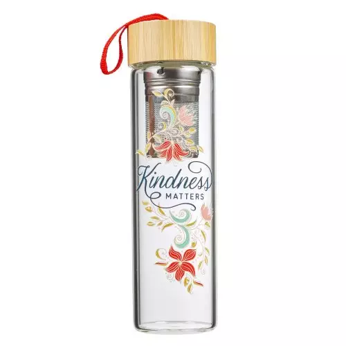 Kindness Matters Glass Infuser Water Bottle
