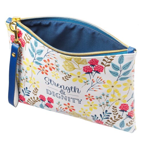 Strength & Dignity Faux Leather Zippered Pouch