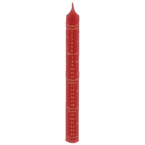 Names of Jesus Red Advent Candle - Isaiah 9:6