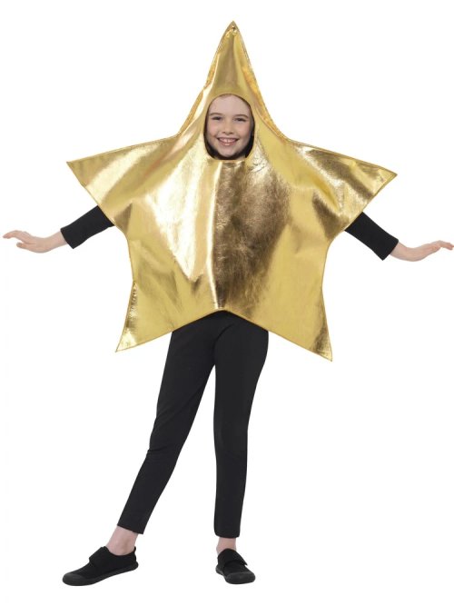 Shining Star Costume, Gold, Kids Nativity Fancy Dress Outfit, Star Tabard