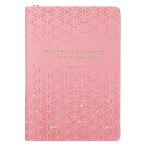Journal Classic Zip Pink Be Still Ps. 46:10