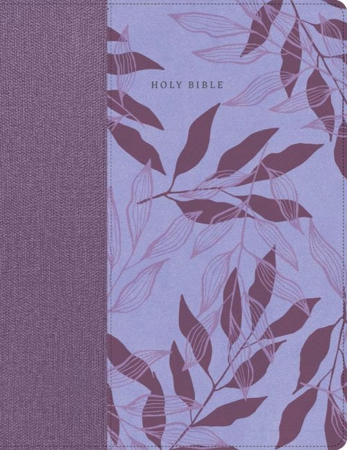 CSB Large Print Compact Reference Bible, Lavender Floral