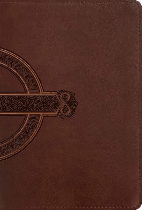NLT Compact Giant Print Bible, Filament Enabled (LeatherLike, Mahogany Celtic Cross, Red Letter)