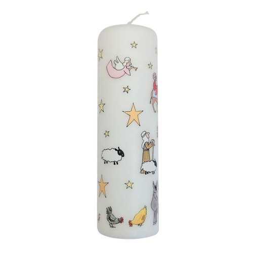 20cm Nativity Pillar Advent Candle - Single