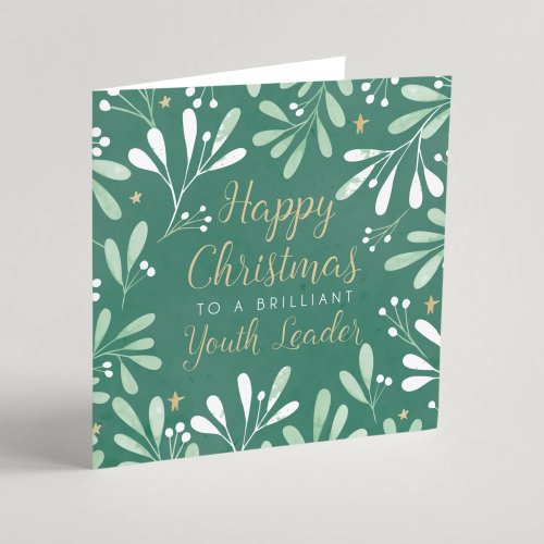 Happy Christmas to a Brilliant Youth Leader Single Christmas Card