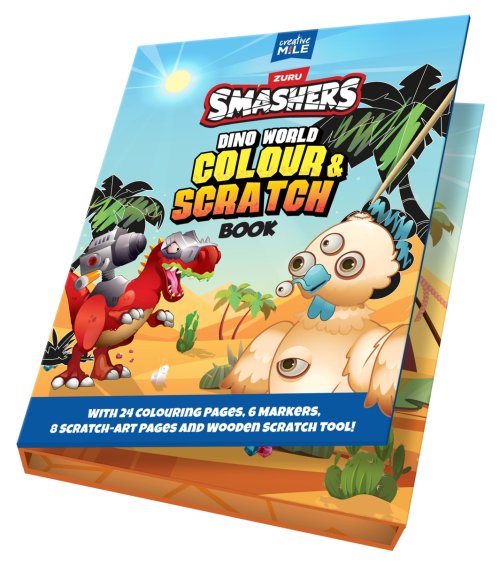 Smashers Dino World Colour And Scratch Book