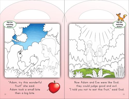 Stick and Colour Bible Stories: Adam and Eve - With Colour Stickers!