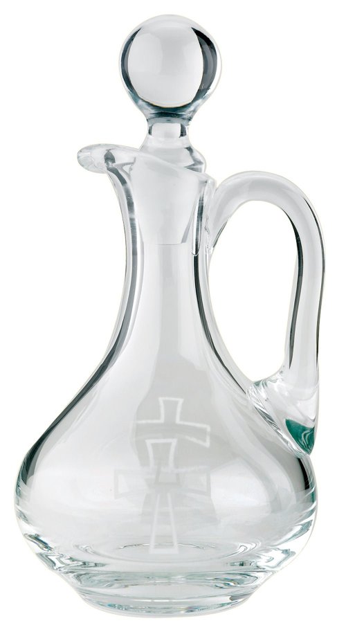 Bohemian Crystal Cruet With Engraved Crosses