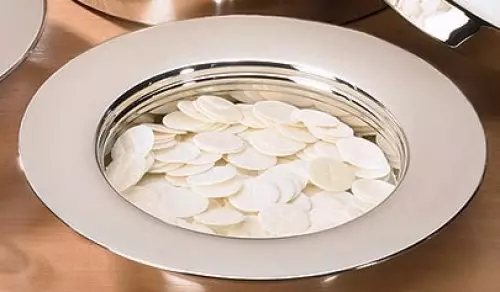 Communion Tray-Stacking Bread Plate-Silver