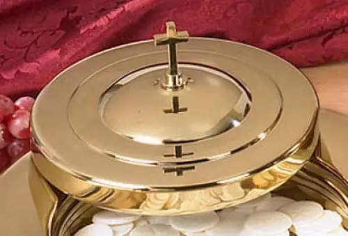 Communion Tray-Stacking Bread Plate Cover-Brass