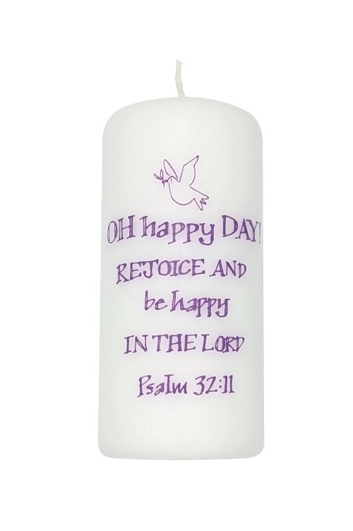 Rejoice and Be Happy In The Lord Psalm 32:11 Candle