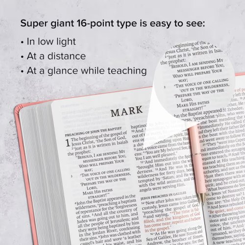 NASB Super Giant Print Reference Bible, Value Edition, Pink