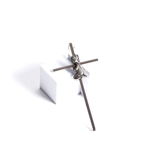 6" Silver Baptism Girl Wall Cross