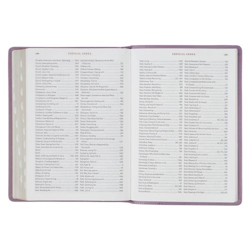 NLT Plum Floral Faux Leather Spiritual Growth Bible