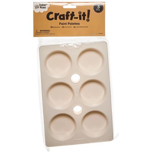 6-Well Plastic Paint Palettes (Pack of 5)