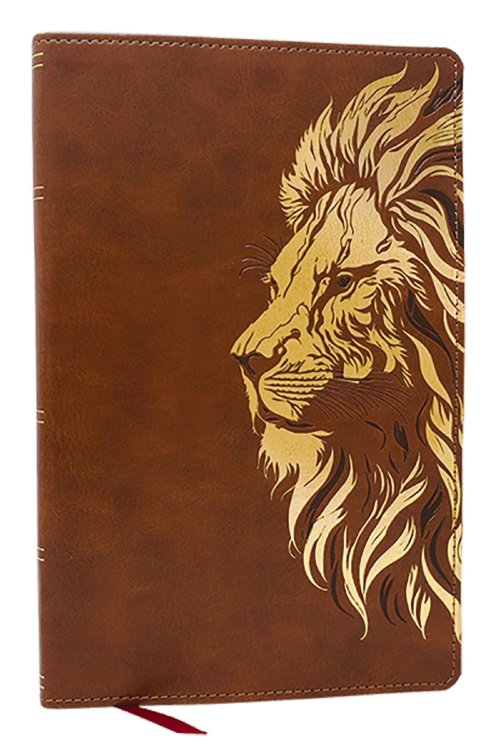 NKJV, Personal Size Thinline Bible with Cross References, Brown Leathersoft, Comfort Print, Red Letter, Thumb Indexed