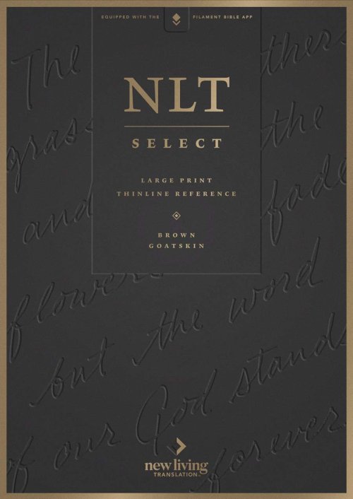 NLT Select Large Print Thinline Reference Bible, Filament Enabled (Goatskin Leather, Brown, Red Letter)