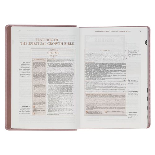 NLT, The Spiritual Growth Bible Faux Leather, Dusty Mauve
