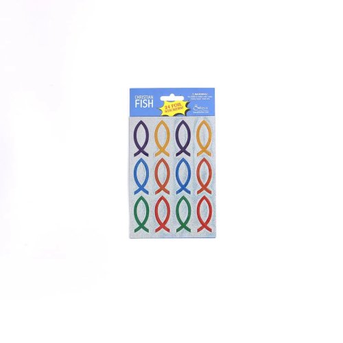 24 Foil Fish Emblems Stickers - Pack of 10